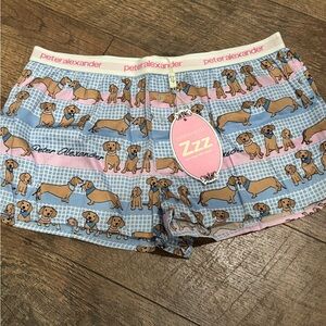 Peter Alexander Blue and Pink Dachshund Print Shorts